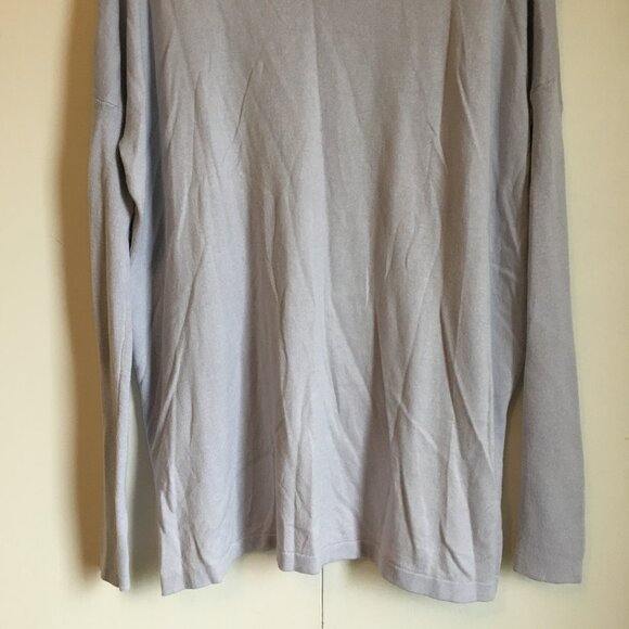 NWT Ice Blue Split V-Neck Rib Sleeves Pullover Top - Picture 8 of 15